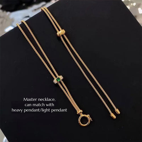 Master Pull-out ketting - goud vermeil en sterling zilver - voor grote hanger